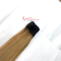 Rambut Vietnam Berkualitas Terbaik Blue Remy Cuticle Aligned Double Weft Hasil Mesin Semua Warna Ekstensi Rambut Grosir Thanh Hair 100g