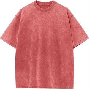T-shirt en maille vierge délavé à l'acide extrême, style vintage, coupe décontractée, effet délavé au soleil, surdimensionné, 100% coton, style lavage à la pierre, confort - Product Image 1