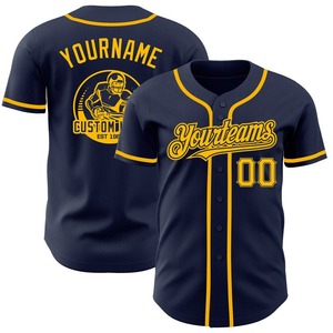 Meilleures ventes Vêtements d'équipe personnalisés Maillot de baseball authentique en or marine - Product Image 1