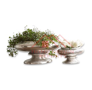 Centre de table et décoration intérieure, pot en argent pour centre de table de mariage, décoration de jardin en métal aluminium, urnes, vase - Product Image 1