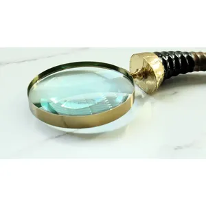 Lupa de latón con cuerno Natural moderno, diseño de madera portátil duradero, coleccionables decorativos de lectura para el hogar y la Oficina - Product Image 4