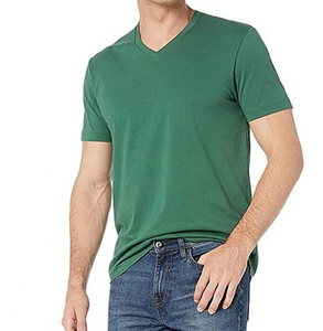 Camiseta transpirable lisa con cuello en V para hombre, Camiseta ajustada de poliéster de manga corta, ropa de gimnasio para hombre, camisetas para hombre 2025 - Product Image 4