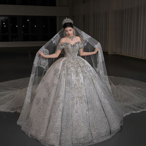 Vestidos de Novia Jancember GT135 con Lentejuelas Brillantes y Cristales, Estilo Imperio - Product Image 1