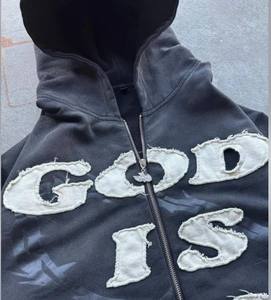 เสื้อฮู้ดดี้โอเวอร์ไซส์ขายส่งยอดนิยม ผ้าเทอร์รี่ 100% ผ้าฝ้าย เสื้อกันหนาวมีฮู้ดแบบปรับแต่งได้ สไตล์สตรีทแวร์สำหรับทุกเพศ - Product Image 4