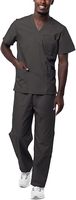 Ensemble de blouses et pantalons en jean pour hommes modernes, en tissu respirant facile d'entretien, design minimaliste, options personnalisables pour les professionnels de la santé et du laboratoire