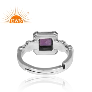 Nuevo diseño oxidado plata esterlina amatista Natural piedra preciosa declaración anillo diseñador joyería para mujer regalo para ella - Product Image 2