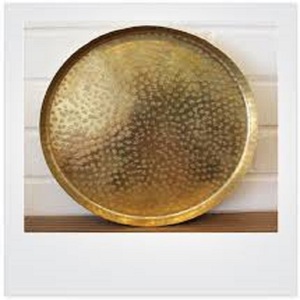 Nouveau design de luxe plateau de service de vaisselle plateau décoratif de cuisine miroir moderne plateau en verre de forme ronde pour les fournitures d'hôtel à la maison - Product Image 3