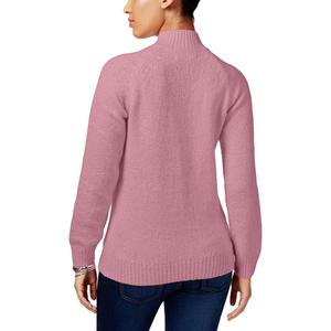 Maglione Casual da Donna Karen Scott in Maglia a Treccia con Collo Alto, Traspirante, Motivo Floreale Rosa e Righe, per Autunno, Taglie dalla Petite alla L - Product Image 2
