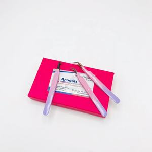 High Quality <b>Rose</b> Gold Purple Stainless Steel Eyelash Extension Tweezers Sustainable Diamond Grip <b>Light</b> Pointed Tip-Wholesale - Product Image 3