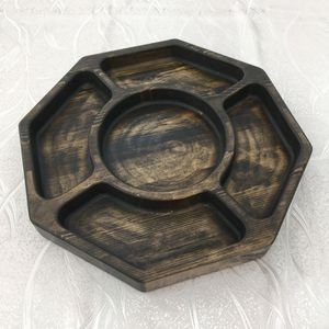 Plato dividido redondo de madera de acacia con múltiples compartimentos, bandeja de madera ecológica para servir, plato de aperitivos sostenible, plato para niños - Product Image 4