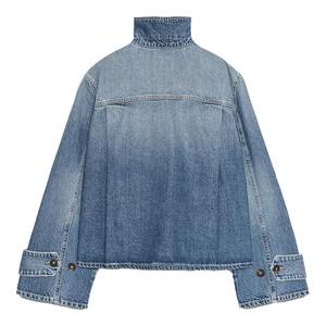 Chaqueta Vaquera de Alta Calidad, Color Sólido, Estilo Personalizado, Cierre Frontal con Botones Ocultos, Bolsillos Laterales, Estilo Casual - Product Image 2