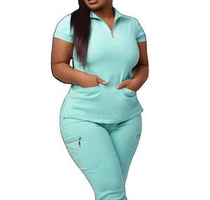 Uniforme Médico para Mujer, Estilo 2026, Sudadera con Cierre, Pantalones Deportivos Elásticos para Hospital, Venta al Por Mayor - Product Image 1