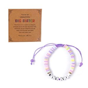 <strong>Sister</strong> <strong>Gifts</strong> Little Girls Adjustable <strong>Big</strong> <strong>Sister</strong> Alloy Natural Stone Beaded Bracelet Card Stretch Accessories Beads - Product Image 2