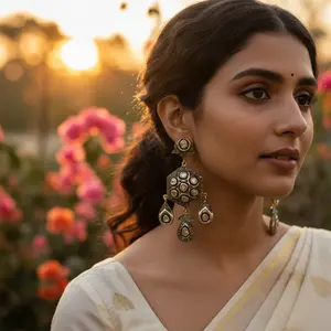 Pendientes de Diamantes Chapados en Oro Vintage para Mujer, Elegante Accesorio de Joyería - Product Image 2