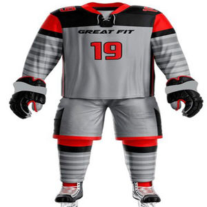 Uniforme de hockey sur glace pour hommes personnalisé de haute qualité 100% polyester Vêtements de sport Sublimation Uniforme de hockey sur glace pour hommes de haute qualité - Product Image 4