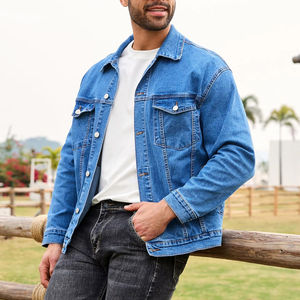 Chaqueta ajustada y cómoda con logotipo personalizado Chaqueta vaquera de gran tamaño lavada de alta calidad para hombre Chaqueta de diseño de uso regular para hombre - Product Image 4