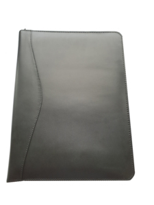 Leather Portfolio Padfolio with Zipper A4 Letter Size <b>Notepad</b> Padfolio Unisex Leather Conference Folder - Product Image 2