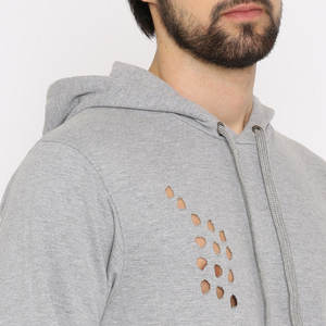 Sudadera Informal de Algodón Suave, Estilo Desgastado, con Aspecto Desgastado y Rasgado - Product Image 2