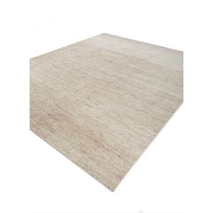 พรมขนสัตว์ถักมือสีเบจและสีน้ำตาล AKWL-1954 สำหรับตกแต่งห้องนั่งเล่นในบ้าน พรมปูพื้นจากเส้นใยปอกระเจา - Product Image 2