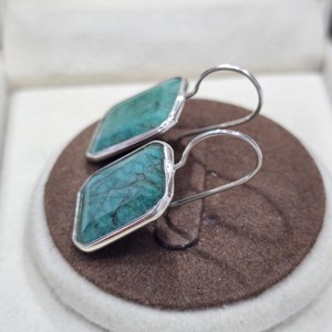 Boucles d'oreilles de créateur faites à la main en argent sterling 925 Unique chic à la mode excellente qualité teint émeraude pierres précieuses fêtes cadeaux - Product Image 4
