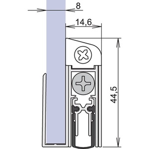 Sello para Puerta Schall-Ex GS-8 1-407 de Una Sola Cara, 833 mm, Aluminio Plateado Anodizado para Puertas de Vidrio Izquierda/Derecha por ATHMER - Product Image 1