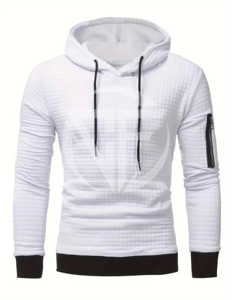 Pull-over à capuche pour hommes 100% coton personnalisé du fabricant de haute qualité respirant à la mode décontracté hiver style de rue élégant - Product Image 1