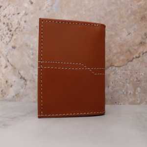 กระเป๋าสตางค์พับสามทบหนังม้าแท้งานแฮนด์เมดสำหรับผู้ชายกระเป๋าสตางค์แบบพับหนังวัวแท้แบบวินเทจสำหรับจัดระเบียบ LTW-0213 - Product Image 4