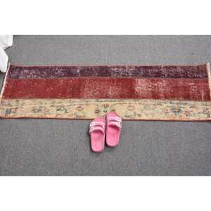 Alfombra Kilim turca roja Vintage de 13 'X 4,2', diseño de retales abstracto de lana de área grande clásica, látex de 10mm para pasillo rectangular - Product Image 5