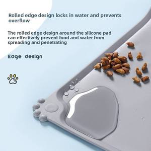 Hot Sale 48*30cm 260g <b>Silicone</b> Waterproof Pet Bowl <b>Mat</b> Smart Dog Floor Feeding Tray Animal Print Soft All Seasons Clean Pads - Product Image 2