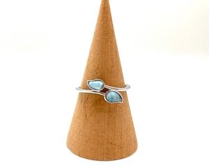 Joyería de piedras preciosas de Larimar para mujer, anillo de estilo bohemio de plata, joyería de plata de ley 925, anillo hecho a mano de tendencia, Regalo para mamá - Product Image 3