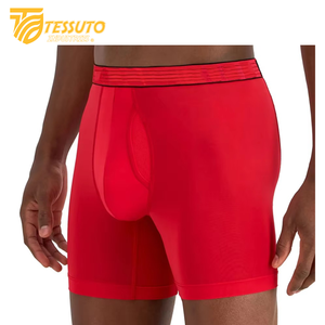 La mejor oferta de ropa interior cómoda de secado rápido para hombre, ropa interior sin costuras de algodón Spandex, Bóxer corto con estampado de logotipo a rayas personalizado Oem - Product Image 5