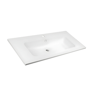 Lavello da incasso in marmo bianco opaco 91x46 cm composizione armadi da bagno confezione 1 - Product Image 2