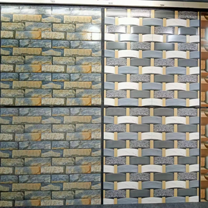 กระเบื้องบุผนังเซรามิกระดับสูงภายนอกเคลือบด้าน 30*60 ซม. ตกแต่งแสงสีเข้มผสมความหนา 9 มม. เอฟเฟกต์ 3 มิติผลิตในอินเดีย - Product Image 1