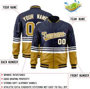 Zippered Varsity <b>Jacket</b> with Two Tone Style OEM Custom Fit and Logo for Men, Women, and Youth - Product Image 3