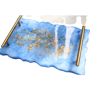 Bandeja de Servicio Clásica de Resina Única y Ecológica con Asas de Metal, Forma Personalizada, Utensilios de Cocina, Hotel, Té, Café, Artesanía en Forma de Media Luna - Product Image 2