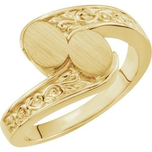Oval Bypass Signet <b>Ring</b> 18K Gold Plated Stainless Steel Trendy Inlay Fashion <b>Ring</b> for Gift Rose Gold Plated - Product Image 1