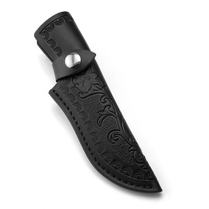 Portable Cowhide <b>Leather</b> Sheath Pouch New Portable Straight Survival Knife Stainless Steel Wood Handle OEM Customizable DIY - Product Image 5