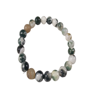 Bracelet en quartz cristal naturel en gros belles pierres précieuses de qualité supérieure perles d'amidon élastique gravure de chakra d'arbre d'agate - Product Image 1