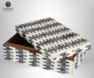 Caja de Joyería Cuadrada de Madera Hecha a Mano con Incrustaciones de Hueso, Técnica Impermeable, Modelo RI398 de Rani Industries, Diseño de Imitación Antigua Moderna - Product Image 2