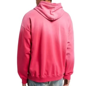เสื้อฮู้ดสีชมพูล้วนสำหรับผู้ชาย ทรงปกติ ผลิตจากโพลีเอสเตอร์/คอตตอน เฟรนช์เทอร์รี่ สวมใส่สบายในฤดูหนาว ระบายอากาศได้ดี เป็นมิตรต่อสิ่งแวดล้อม - Product Image 2