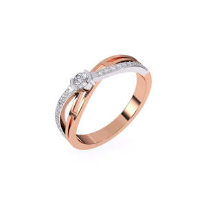 Anillo de Oro Neo Heritage con Diamante Cultivado en Laboratorio, Corte Redondo de 0.26 Ct, Estilo Antiguo |   En oro amarillo, blanco y rosa de 9 quilates - Product Image 1