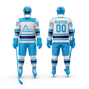 Camisetas de hockey sobre hielo Unisex ecológicas personalizadas de alta calidad, UNIFORMES DE EQUIPO antibacterianos, logotipo de posición frontal, fábrica de equipo OEM - Product Image 2