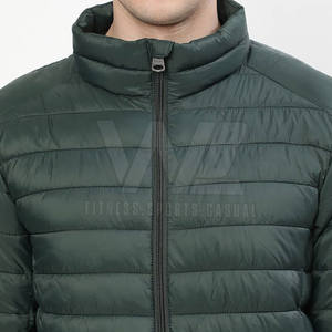 Nouvelle veste matelassée pour homme, mode d'hiver, couleur unie, style décontracté, col montant, coupe-vent, nylon et polyester - Product Image 4