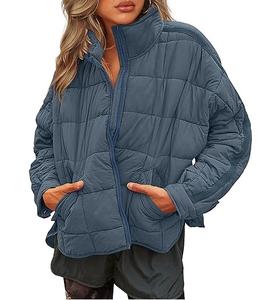 Nouveau modèle 2024 dames doudoune pleine fermeture éclair élégant vestes tenue décontracté 100% Nylon bouffant bulle vestes - Product Image 1