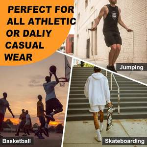 Shorts de sport amples et respirants pour hommes, en toile 100 % coton avec logo personnalisé, séchage rapide, taille élastique, pour la gym et le basketball - Product Image 2