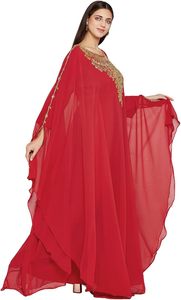 Kaftan Abaya Maxi Islamique Modeste Droit de Style Marocain de Dubaï, Entièrement Perlé à la Main, Longueur Ras du Sol, Robe de Soirée, Robe de Mariage, Robe de Plage Élégante - Product Image 3