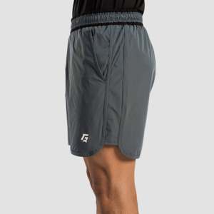 Pantalones Cortos Deportivos GAI 100% Poliéster Cintura Elástica Talla XXS Gris con Decoración de Logotipo Pantalones Cortos Cargo a la Moda - Product Image 5