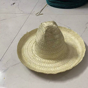 Vente en gros expédition rapide Chapeaux de paille style Panama brodés à la main en herbe naturelle Chapeau de cowboy rayé pour voyage Sports décontractés - Product Image 1