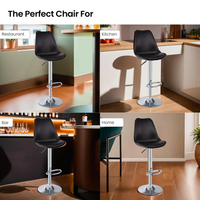Chaise de bar domestique moderne avec cadre en métal et matière plastique pour restaurant