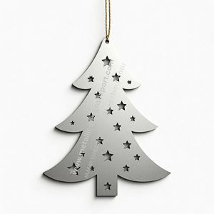 Customizable <b>White</b> <b>Christmas</b> <b>Tree</b> Ornament Metal Blank Sublimation Starry Cutout for DIY Holiday <b>Decorations</b> and Gifts - Product Image 5